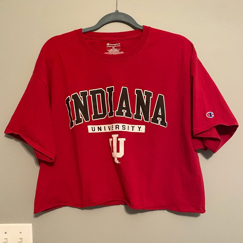 Indiana University cropped Champion tshirt